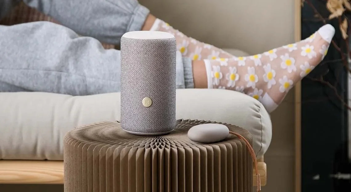 aCAPELLA loudspeaker, wheat color, Bluetooth, recycled materials