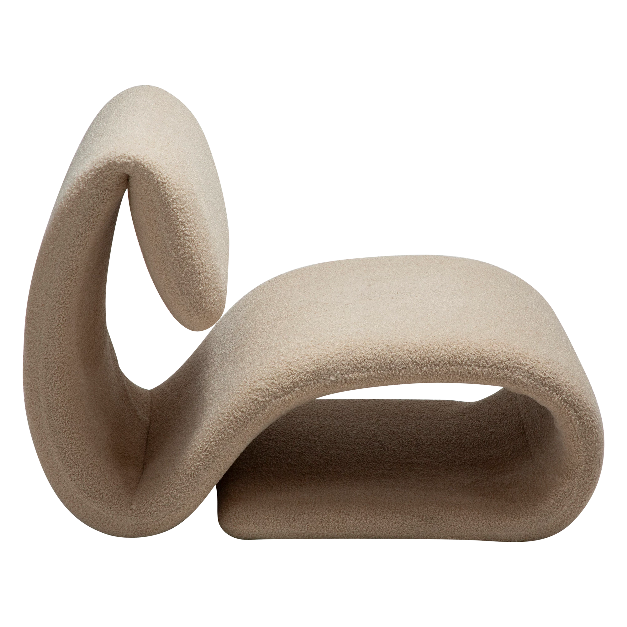 DUBNA lounge chair,  Frosted Almond RPES bouclé fabric