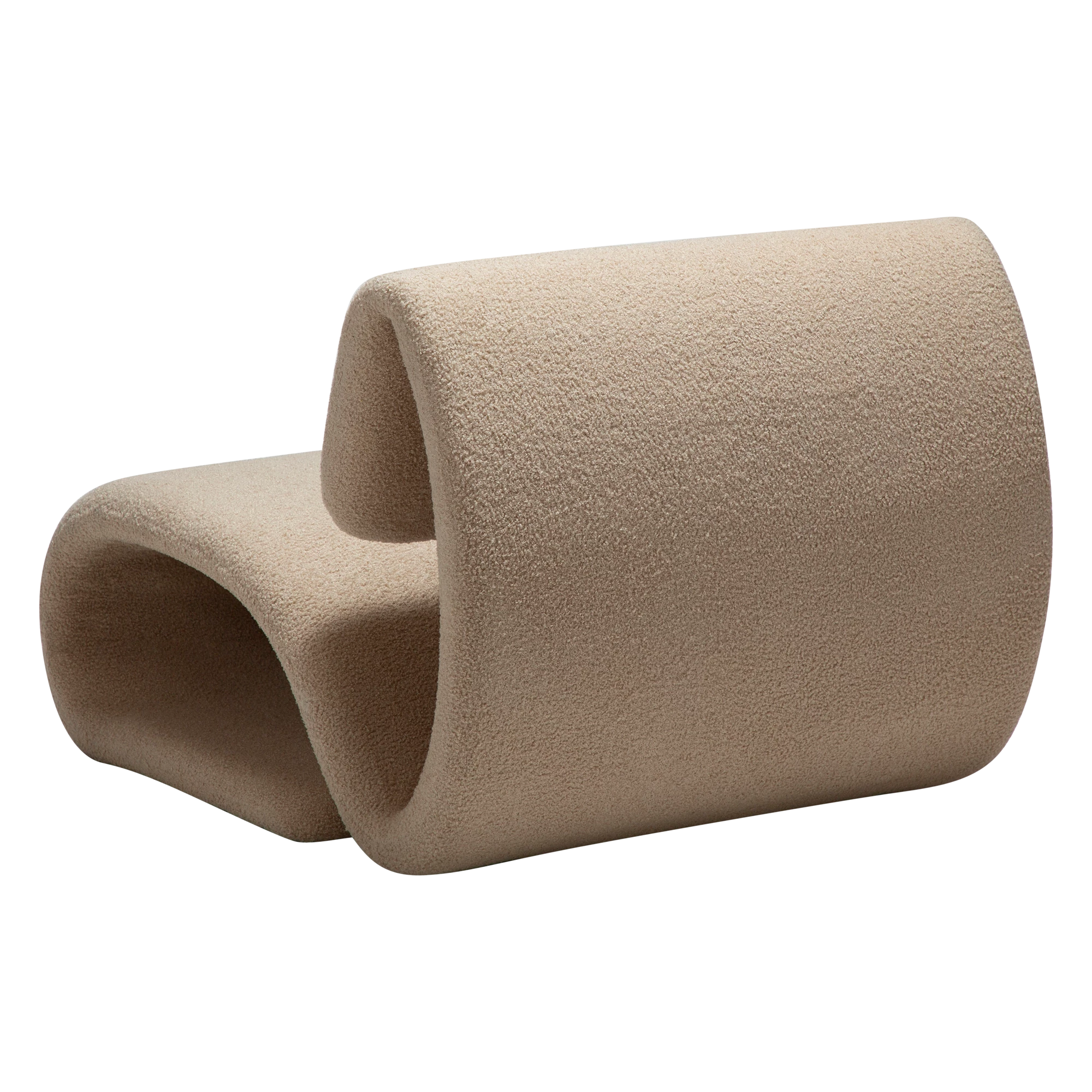 DUBNA lounge chair,  Frosted Almond RPES bouclé fabric