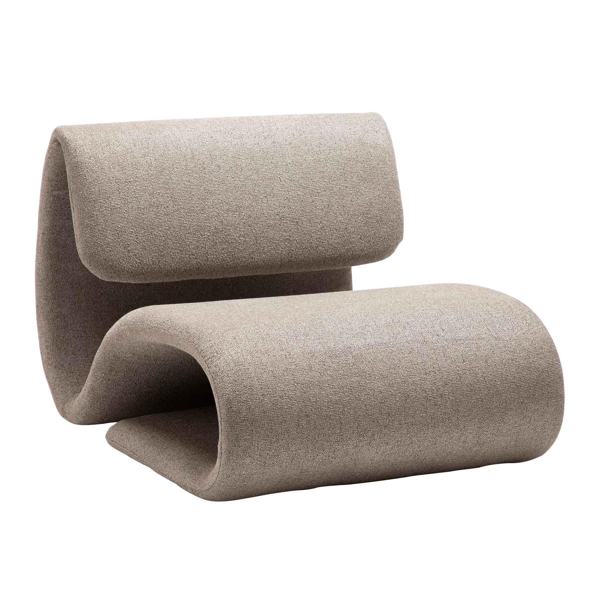 DUBNA lounge chair, Pebble earth bouclé fabric