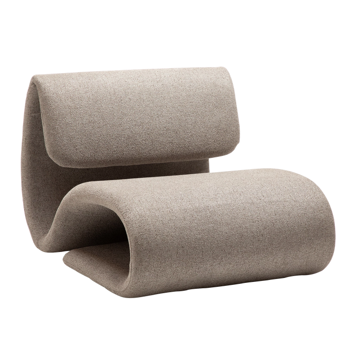 DUBNA lounge chair, Pebble earth bouclé fabric