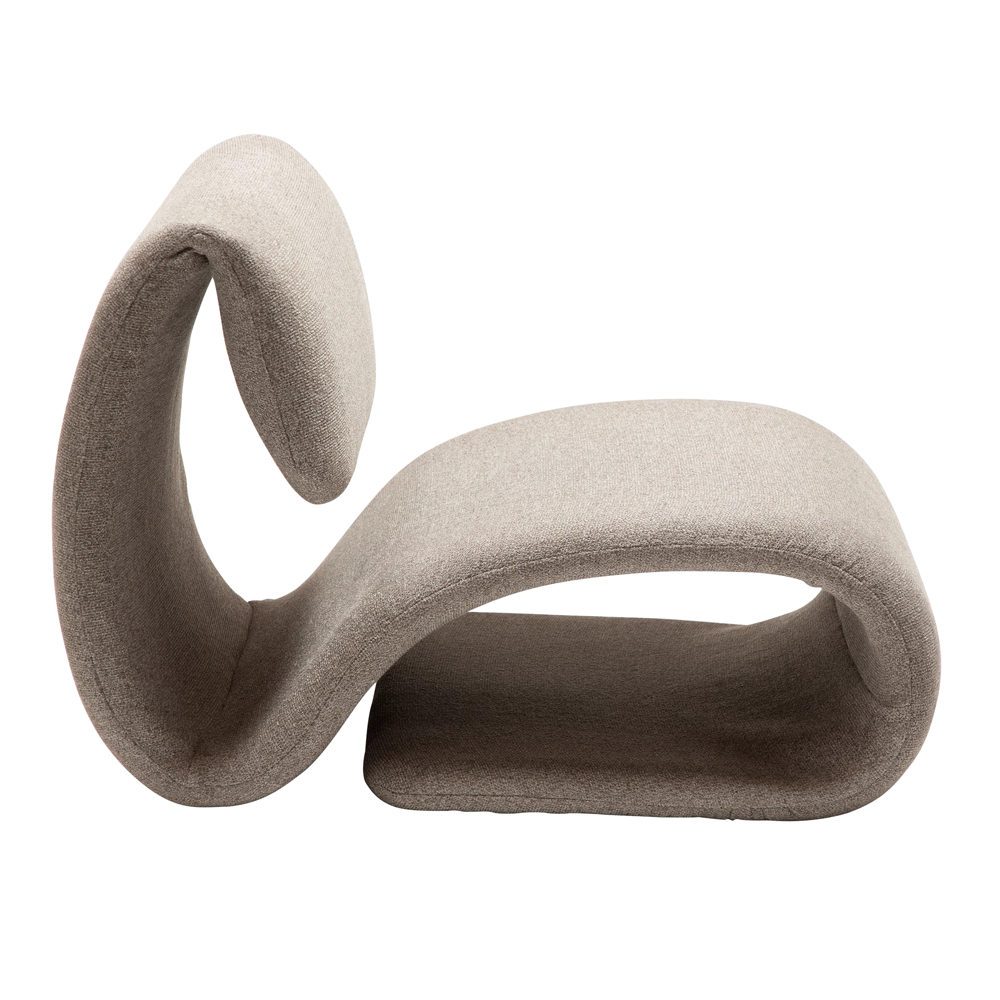 DUBNA lounge chair, Pebble earth bouclé fabric