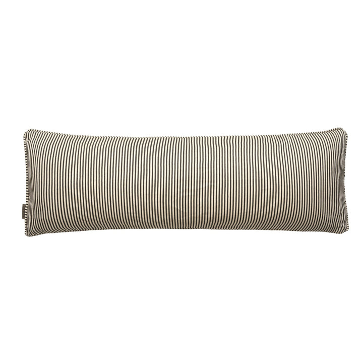 Cotton Striped Long Cushion - black/white