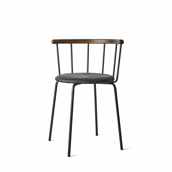 Babette Dining Chair, Black Oak / Padded Anthracite Leather