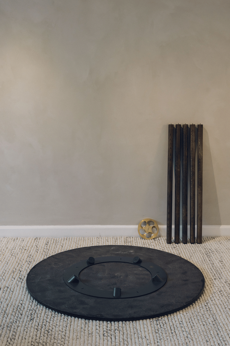Hector dining table 120, Black Grey concrete