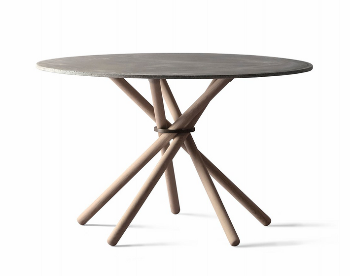 Hector dining table 120, Light Grey concrete