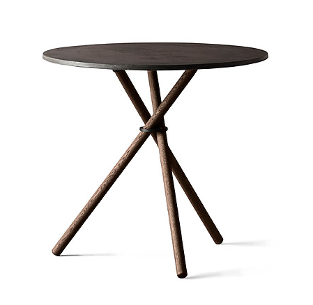 Aldric Café table, Black Grey concrete