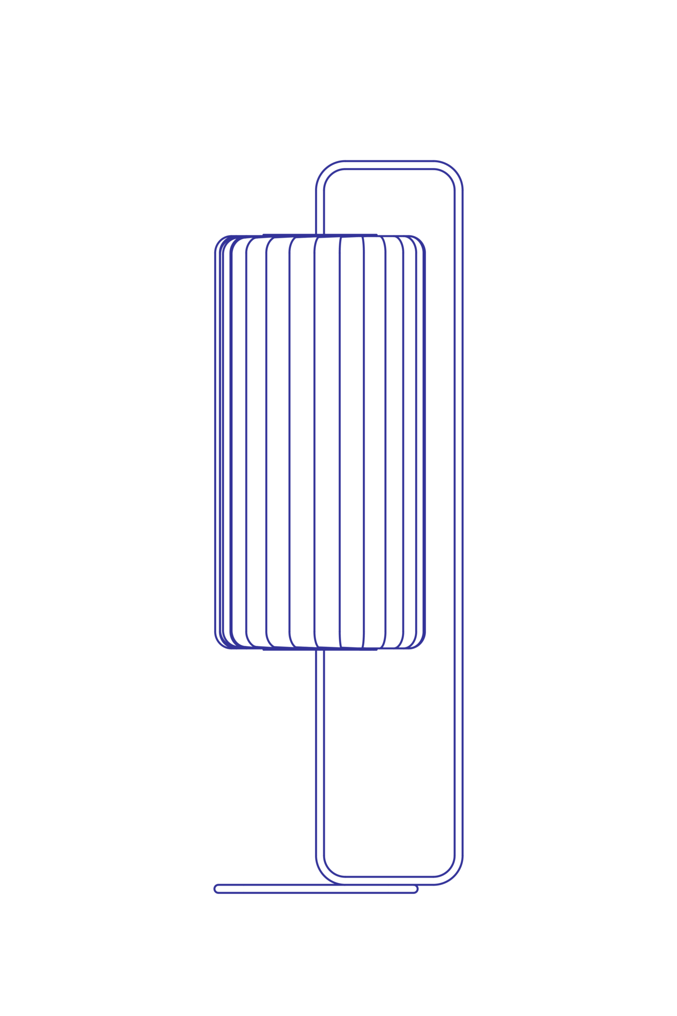 TR37 Floor light, PC/Nonwoven, White, 34 x 111 cm total width 38 cm